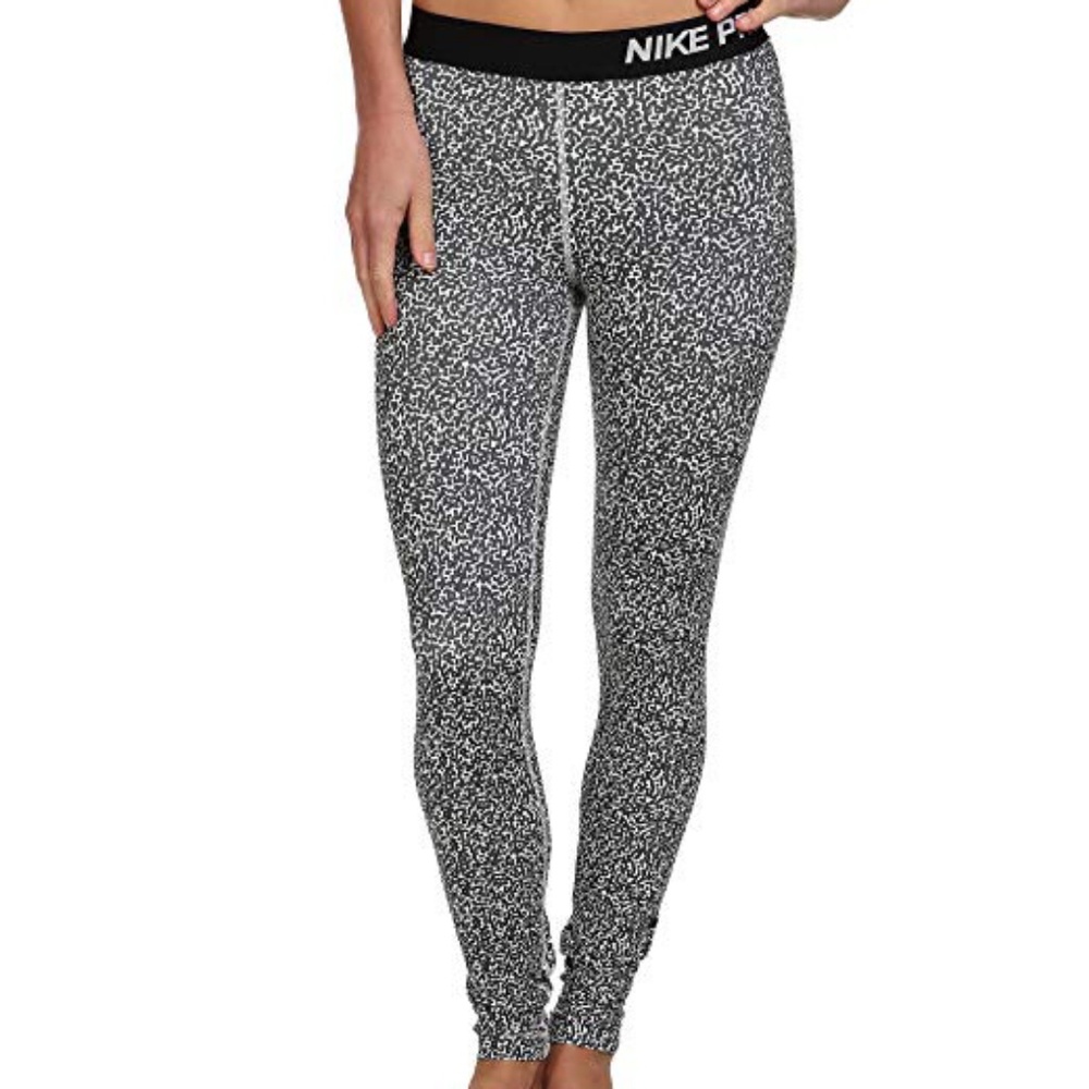 Nike Pro Dri Fit Leggings Black & White dot- Sz Lg